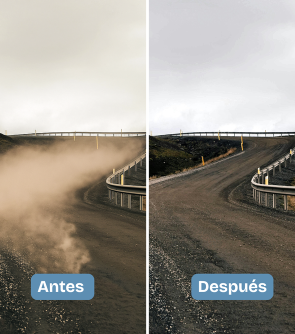 Geltrak Barril de 113 litros. Supresor orgánico de polvos en caminos sin pavimentar que permite ahorrar en costos de mantenimiento al no tener que regar tantas veces.También para parqueaderos, picaderos, pistas aéreas rurales.