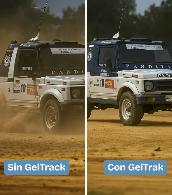 Geltrak Barril de 208 litros. Supresor orgánico de polvos en caminos sin pavimentar que permite ahorrar en costos de mantenimiento al no tener que regar tantas veces.También para parqueaderos, picaderos, pistas aéreas rurales.