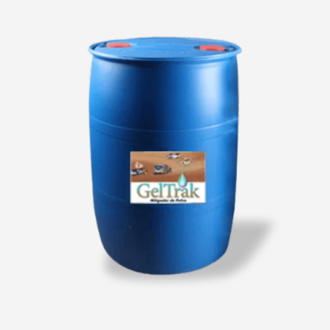 Geltrak Barril de 113 litros. . Supresor orgánico de polvos en caminos sin pavimentar que permite ahorrar en costos de mantenimiento.